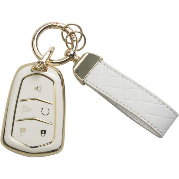 Key Fob Case Compatible with 2015-2019 Cadillac Escalade CTS SRX XT5 ATS STS CT6 - Picture 1 of 5